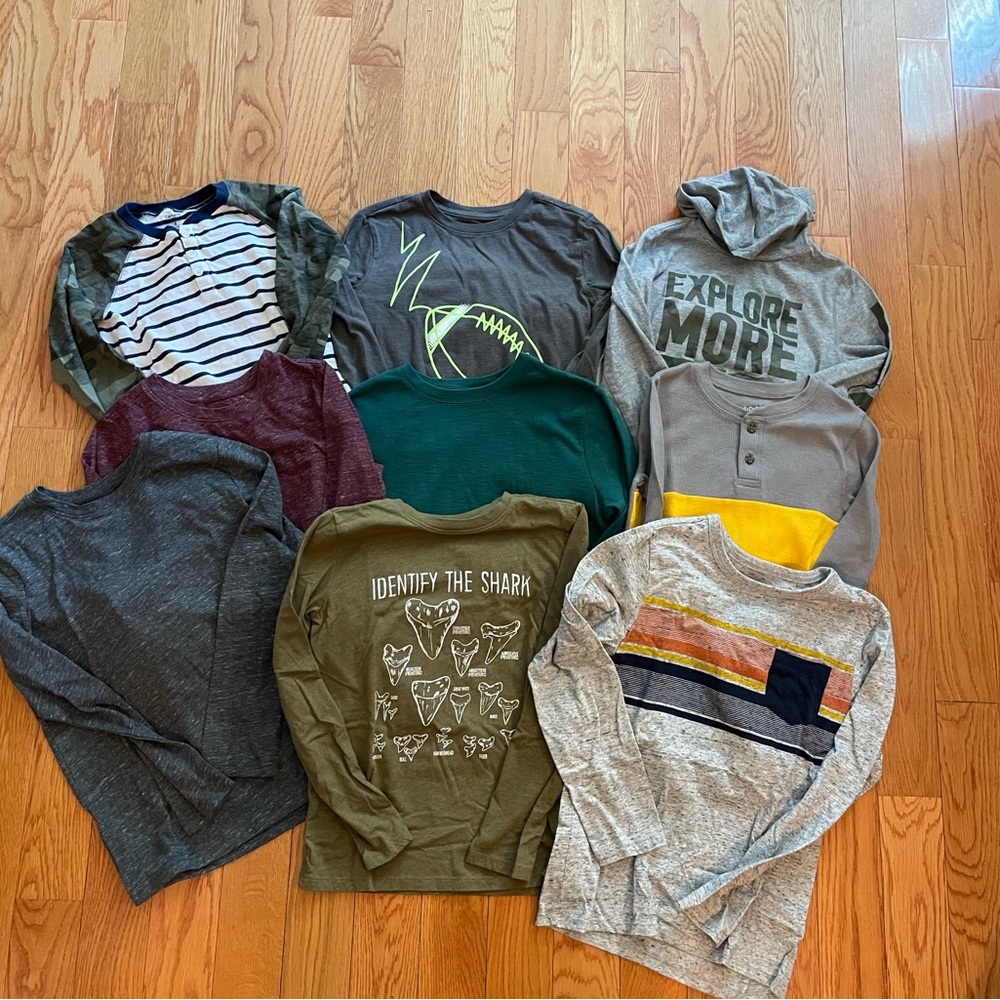 Boys lot of 9 long sleeve shirts